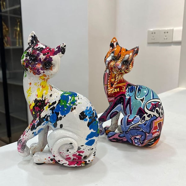 Harts graffiti kattestatuer | Dekorative pyntefigurer | Bardisk og tilbehør til boligindretning Allt