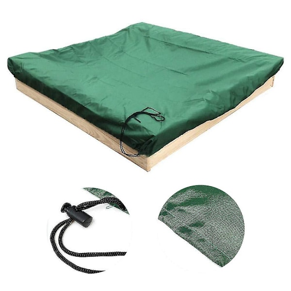 Dammtæt beskyttelse Sandbox Cover Vandtæt Sandkasse Pool Cover sort 180x180x20cm