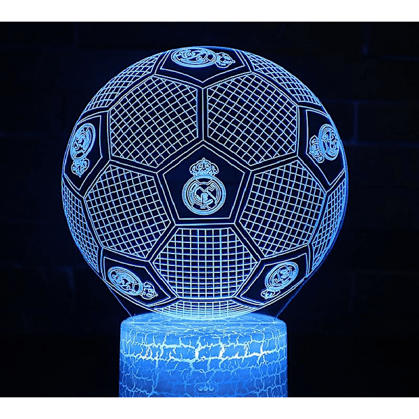 Fotbollspresenter för pojkar Fotboll 3D Illusion Lampa Fotboll 3D Nattlampa Present för pojkar Flickor-jbk