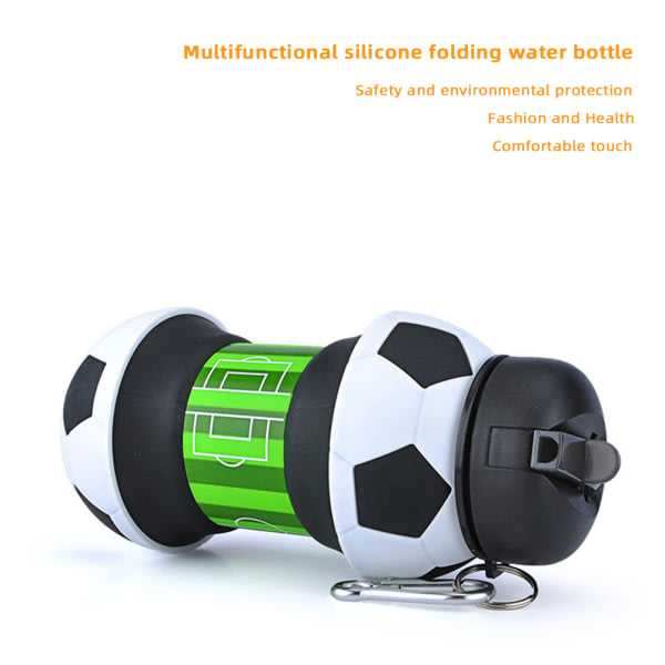 Hopfällbar silikonvattenflaska Bärbar läcksäker sportvattenkokare tätning Anti-dropp resekopp Basketboll