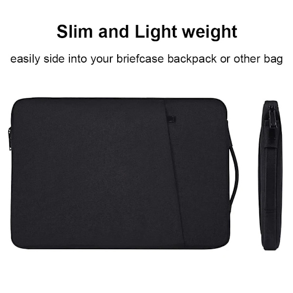 Laptopfodral Case 13, 13,3, 14, 15, 15,6 15,4 tum för Macbook Pro Air Vattentätt Notebook- cover Lenovo ASUS Huawei-väska Mörkgrå För 15,6 tum