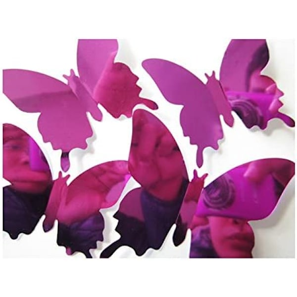 24 stk 3D spejleffekt sommerfugl vægklistermærke kunst