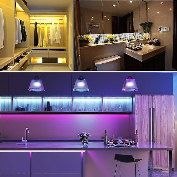 Fargeendrende USB RGB LED-stripe, LED-lys med fjernkontroll for hjemmeinnredning, TV-bakgrunnsbelysning (5 m) Ikke-vanntett