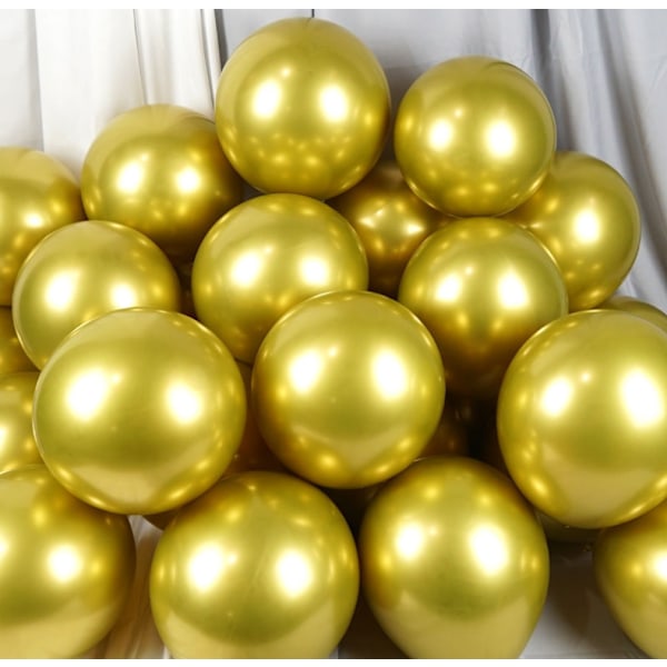 Gyllene latexballonger, set, födelsedagsfestdekoration latexballonger—40 guld,