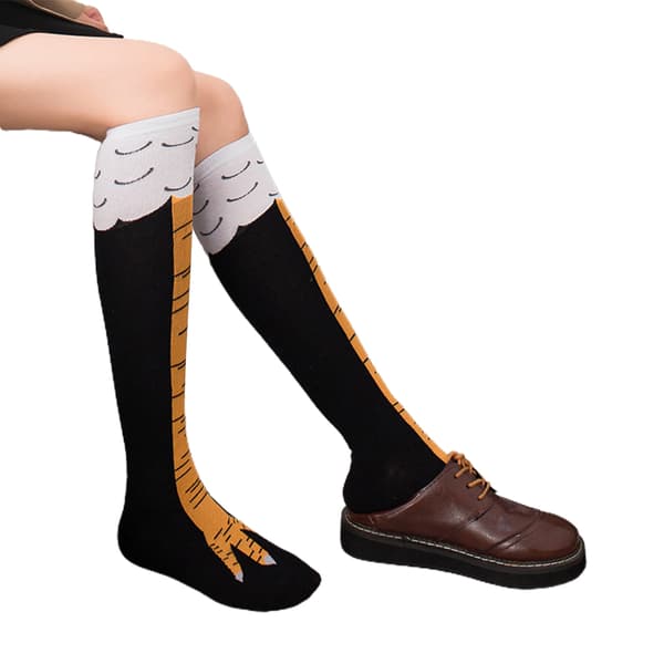 Julekyllinge-bensstrømper Lange 3D Cosplay Julestrømper sort black Middle