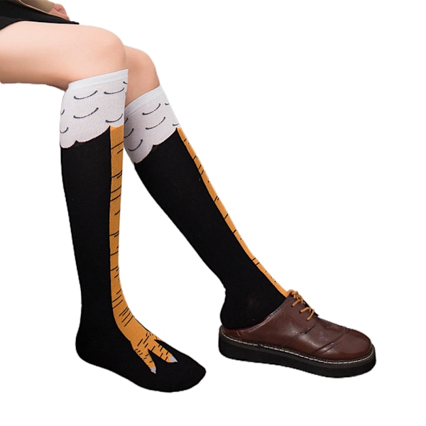 Julkyllingbensstrømper Lange 3D Cosplay Julestrømper svart black Middle