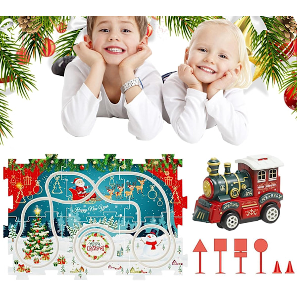 Pussel-Spårvagnsleksakssats - 13 delar Julmonteringsmodell för barn 13 pcs