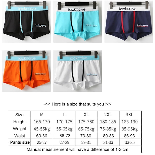 Kalsonger för män Bomull Herrkläder Boxershorts Tryckta boxershorts Bekväma shorts Herrkläder L-3XL 3st Qing L 55-65KG
