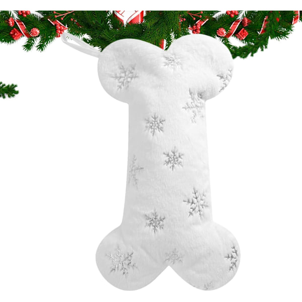 Lemmikkieläinten joululahjasukka - Pehmeä sukkapussi koirille ja kissoille lumihiutalekuviolla Snowflake