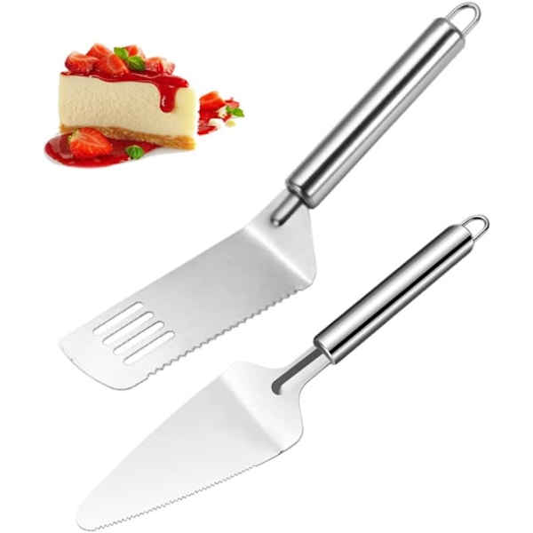 Kakspade set rostfritt stål bröllopstårta skärare multifunktionell pajserver för lasagne som skär 2 st tårta, paj- och konditorservrar