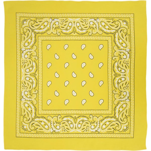 Stora 100% bomullsbandanas med paisleymönster (22 tum x 22 tum) Yellow 3 Pieces (3pcs)