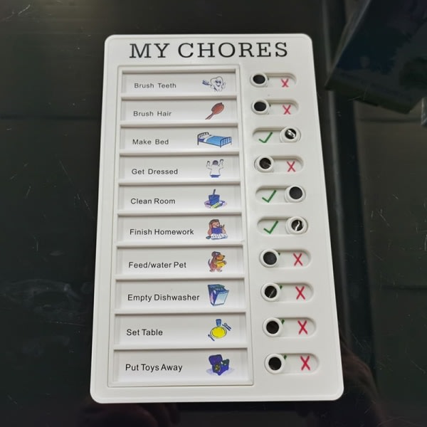 Daglige oppgaver Memo Bærbar sjekkliste Tavle Avtakbar Gjenbrukbar MY CHORES SQBB