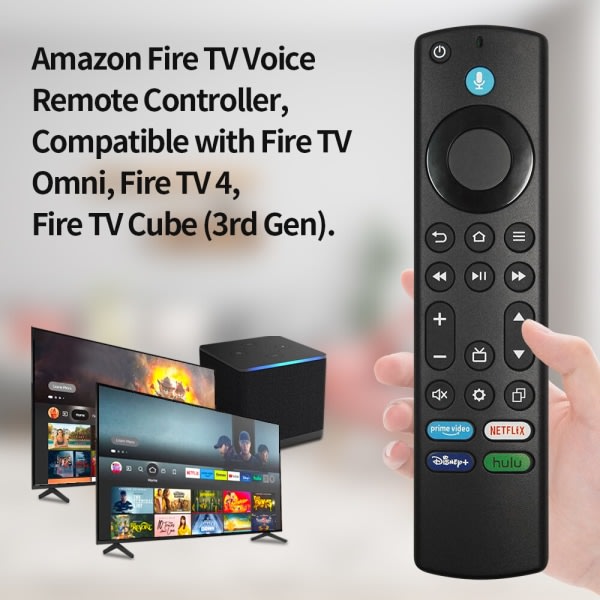Fire TV Alexa ersättningsfjärrkontroll, (4:e generationen) röstfjärrkontroll, används för Fire TV Omni Series eller Fire TV 4-Series Smart TV Black
