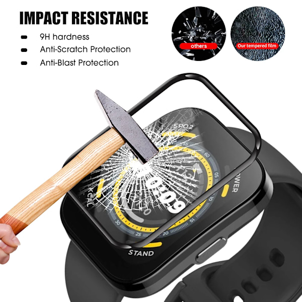 Fullt Kurvad Skärmskydd För Amazfit Bip 3/3 Pro/5 Smart Klocka Tillbehör Clear Mjuk Skyddande Film Ej Härdat Glas För Amazfit Bip 5 3PCS
