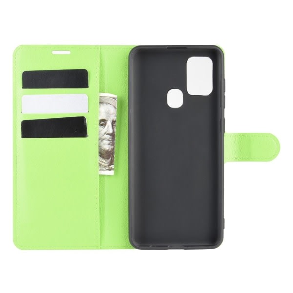 Samsung Galaxy A21s - Litchi Plånboksfodral - Grön Grön Grön