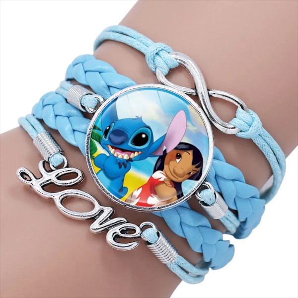 Disney Lilo og Stitch Blå Multi-lags Armbånd for Jenter Anime Smykker Tegneserie Perle Armbånd Barn Bursdagsgave 20001929