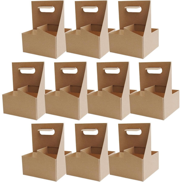 Bærbare drikkebærere for levering, Levering av drikkebærere | 10X flaskeholder for drikkevarer, Robust pappkoppholder, Flaskeholder for drikkevarer for leveringstjeneste 4-fack bärbar glasunderlägg 10 st