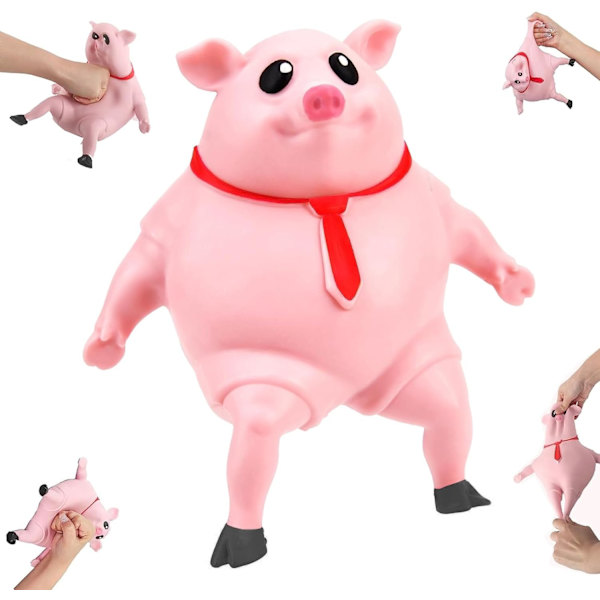 Stressboll Gris, Mjuk Squishy Crash Leksak för Kul och Stressavlastning Pork