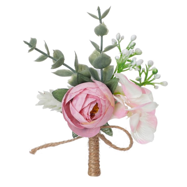 1 Kimpun Kukkakoriste Simuloitu Helppohoitoinen Kaunis Ei Haihtu Bruden Rannekoriste Corsage Hääasuste Jikaix Pink Pink