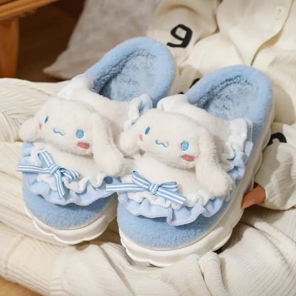 Bomuldssko til damer, fluffy hjemmesko, søde flade sko, fluffy gaver pink_max pink 38-39