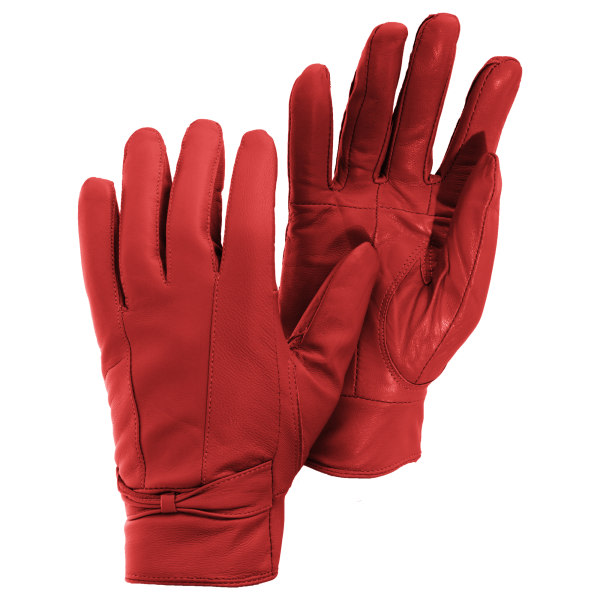 Dam/dam Handskar i enfärgat läder S/M Röd Red S/M SQBB