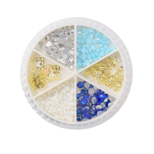 CQBB Flower Nail Charms Nail Art Dekaler Lådor Pearl Glitter Nail Pearl Mix