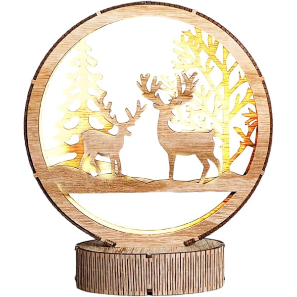 Jullampe | LED-lampe | Nattlampe | Bord | LED-julelampe | batteridrevet barnerom skrivebord kreativ LED-borddekorasjoner for gutter jenter soverom c