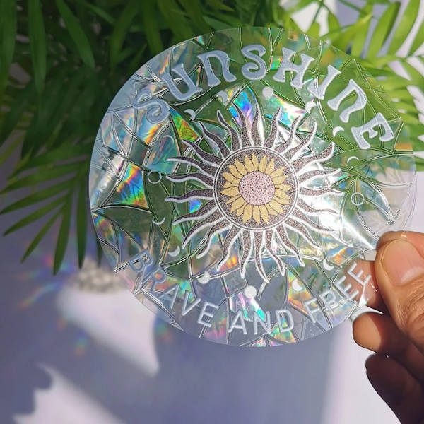 3D Regnbåge Effekt Fönster Klistermärken Katt Stjärna Sol Blomma Dekor Diy Glas Konst Väggdekaler För Hem Inredning Regnbåge Prisma Skaparen RPS056