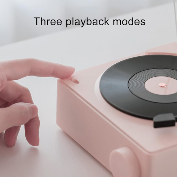 Skivspelare Bluetooth-högtalare ABS Söt Bärbar Trådlös Skivspelare Högtalare Väckarklocka för Hem Sovrum Bord Dekoration (t6e4gryzq0-12)