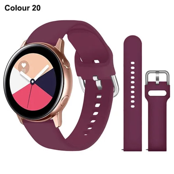 20 mm 22 mm silikone rem til Samsung Galaxy Watch Active 2 Watch 3 4 5 6 45 mm 42 mm 47 mm Gear S3 Rem til Amazfit bip Color 20 22mm