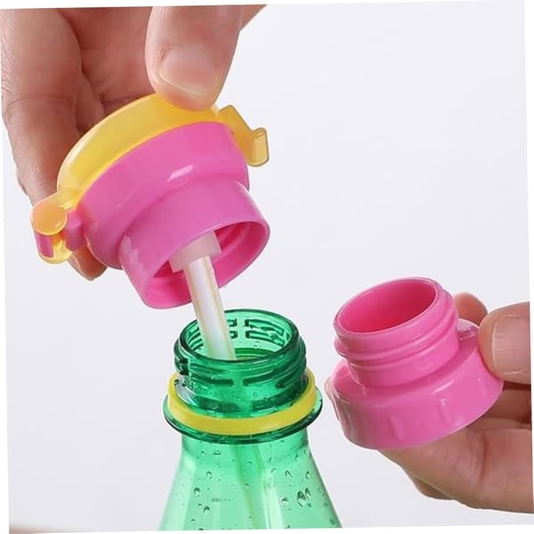 3 stycken halmlock Portable Anti-Suffocation Straw Lids Clamshell Straw Adapter Spill-Proof Lock för de flesta flaskor Straw Dispenser