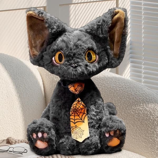 11,8\" Sort Kat Pludset Legetøj, Blød Halloween Dekoration Tie style