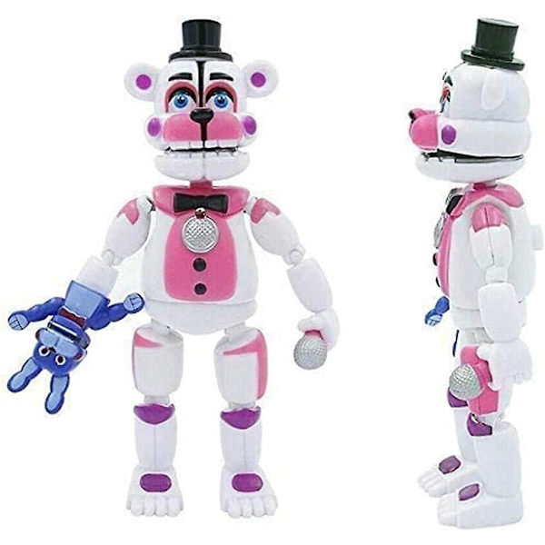 5 st/ set Fem nätter på Freddys spel Actionfigur Fnaf Funtime Freddy Foxy Syster Plats Lightening Actionfigurer Db