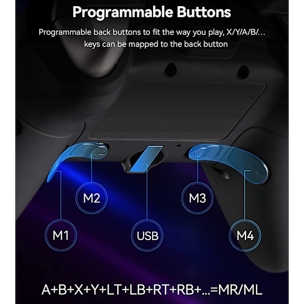 Trådløs spillkontroll Profesjonell ergonomisk følsom Hjem USB Gamepad Joystick for Android Svart