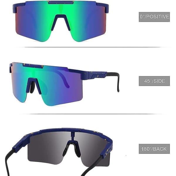 CQBB Sportsolglasögon, Uv400 skyddande ridsolglasögon med justerbart ska och nässkydd