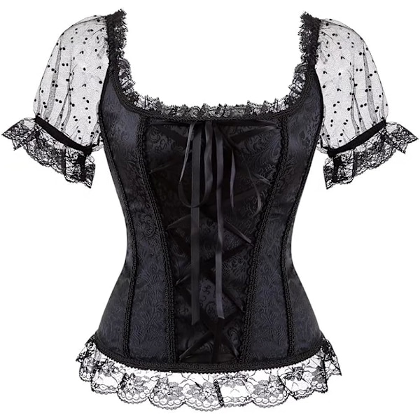 Naisten korsetit Overbust Bustier Top Gothic Sexy Olkapää 8108black 3XL 8108black 3XL