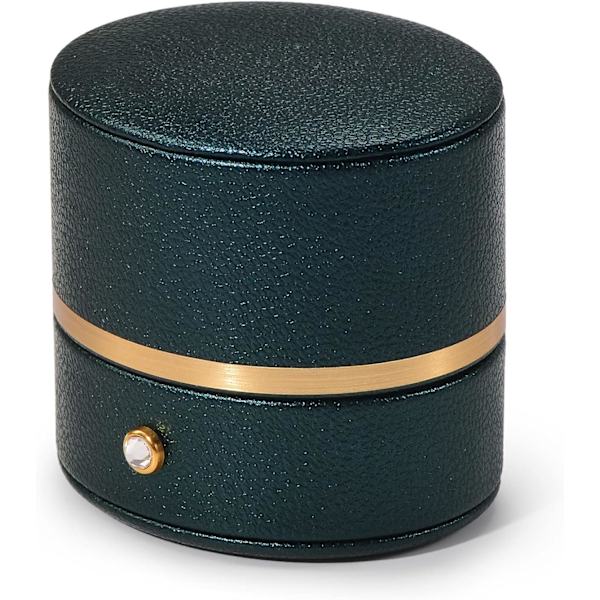 Läder Ringask Etui Förslag Bröllop Ring Presentask Multifunktionell Smyckeskrin Örhänge Halsband Presentask 1st green
