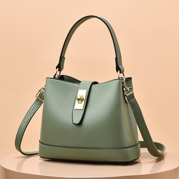 Handväska i konstläder, hinkmodell, axelremsväska, stor kapacitet, crossbody