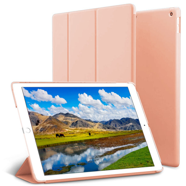 CQBB Smart Case kompatibel med iPad Air 3 10,5", genomskinligt magnetiskt case med matt baksida med Auto Sleep/Wake-rose-guld