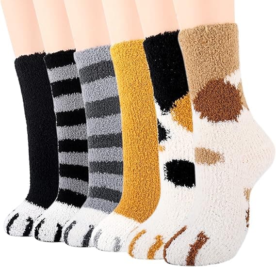 Varme damestrømper, kattestrømper, kattefotstrømper, termisk fleece, vinter_max