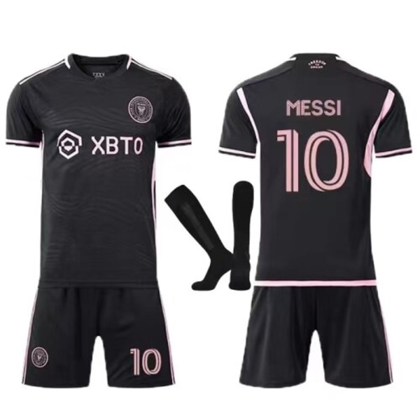 Inter Miami Lionel Messi #10 Fodboldtrøje Pakke T-shirt . sort sort black 24