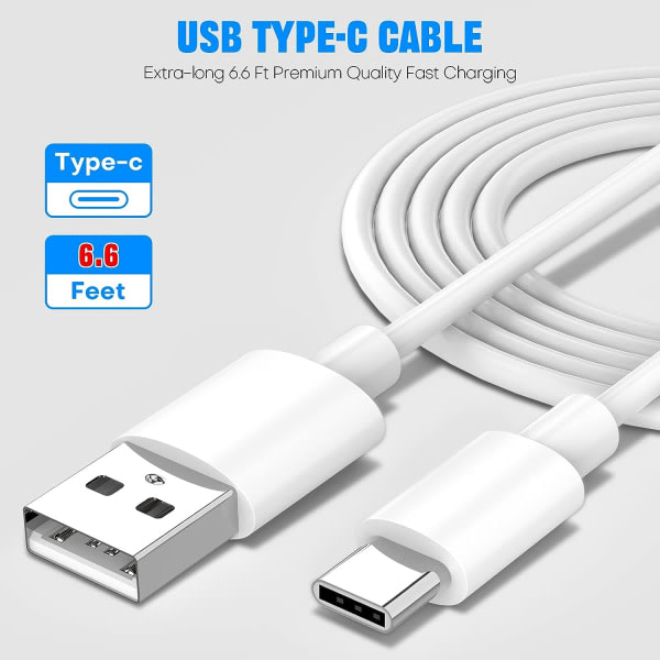 Samsung Laddare Snabbladdning USB Type C-kabel för Android Samsung Galaxy S6/S7/S8