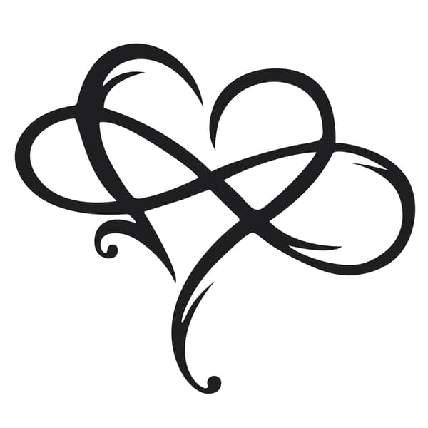 40*35 cm - Seinäkoriste Infinity Sydän Metalli Seinätaide, Rautataide Decora - Perfet-max