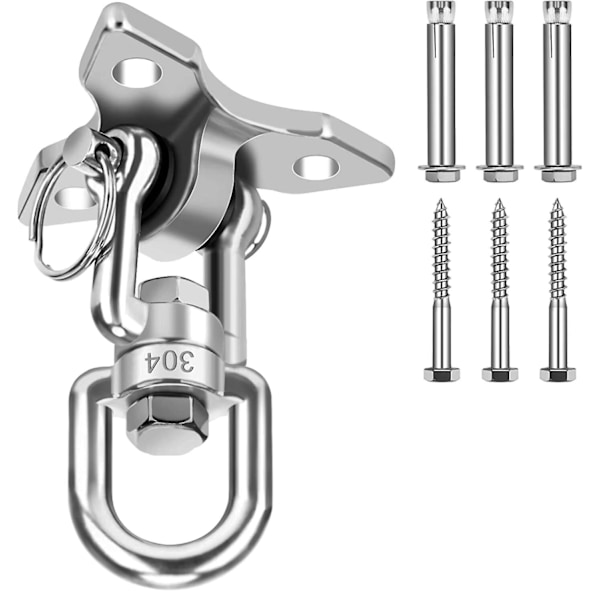 Takkrok Hängande Stol Krok 360° Swivel, Rostfritt Stål Utomhusfäste Upp till 600kg[C]