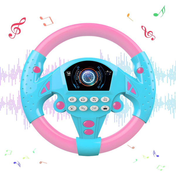 Kids' Interactive Toy Steering Wheel - 360° Rotating Car Copilot Wheel with Lights & Sounds (A)