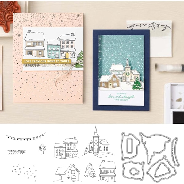 2024 Metalliset Leikkaus- ja Leimaussarjat | läpinäkyvä joululeima DIY:lle, syntymäpäiville, scrapbookingille ja käsitöille | leimausmallit uutuudet 2024 (setti 2) Set 2