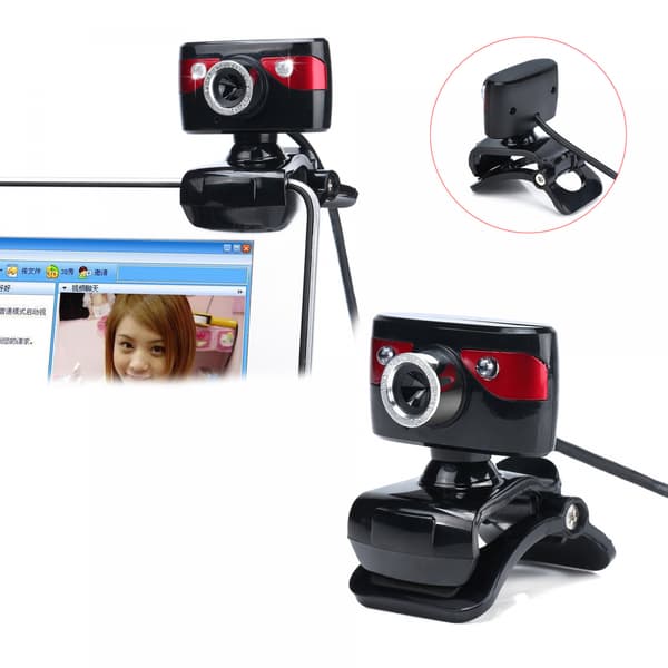 360 graders roterende webkamera, driverfri computer kamera, LED