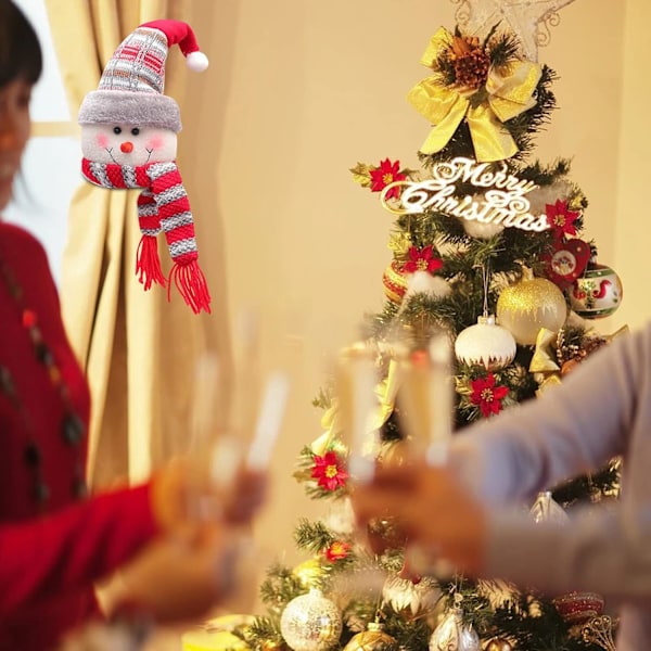 Set med 2 julgardinuppsättningar Snögubbe Jultomte Upphängningar
