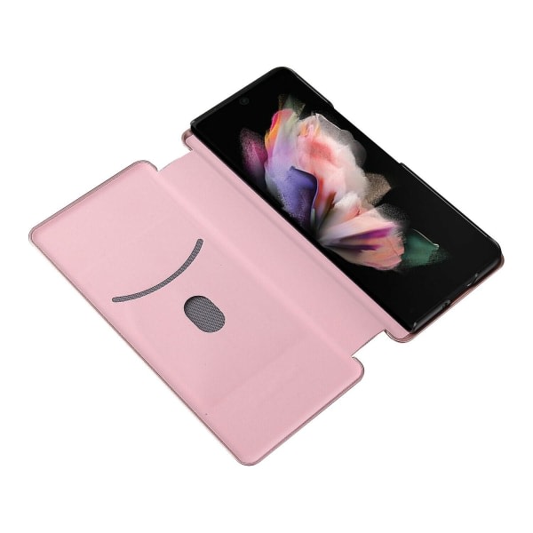 SQBB Case För Samsung Galaxy Z Fold 3 5g Kolfiber Case Folio Flip Skyddande magnetiskt cover Etui Coque Rosa ingen