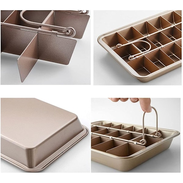 Brownieform med avdelare, 18 förskivad Brownie-bakplåt, Brownie-tårtformsavdelare Chokladtårtform Non-Stick delad brownie